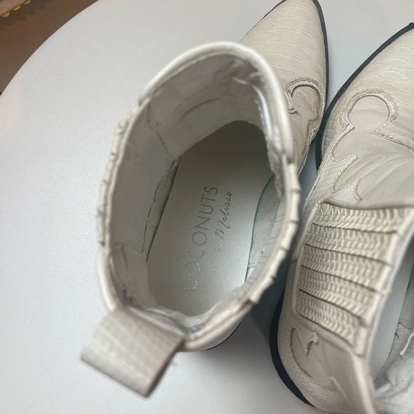 Free People White Ankle Western Boot Vegan Cavalier Boot - Picture 10 of 16